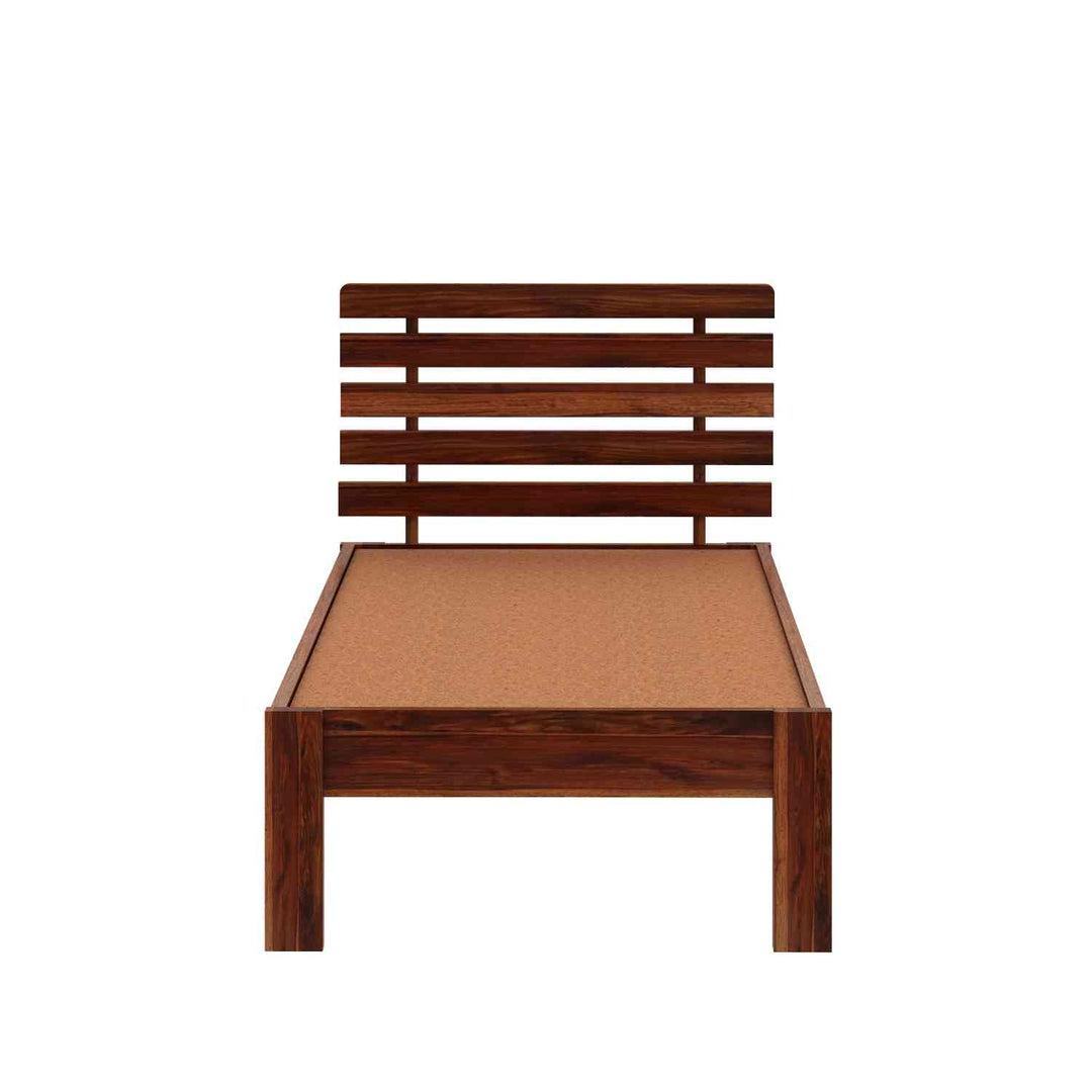 Diamantina Solid Sheesham Wood Single Bed Without Storage (Natural Finish)
