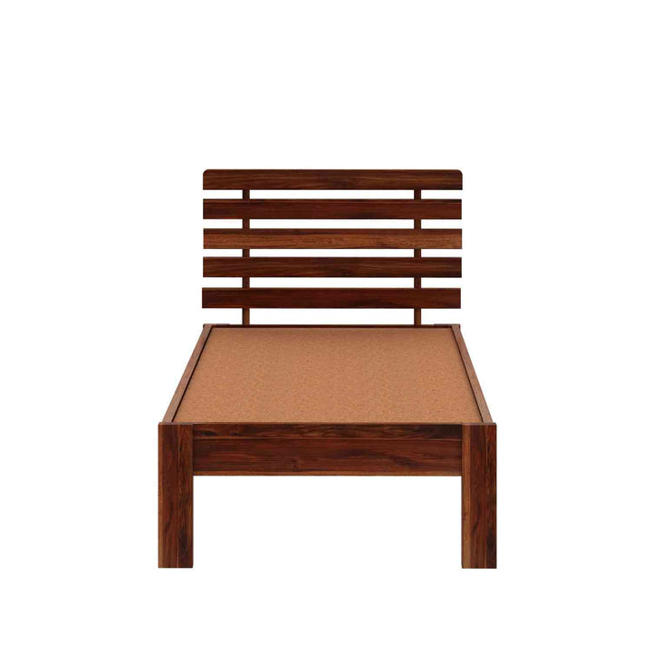 Diamantina Solid Sheesham Wood Single Bed Without Storage (Natural Finish)