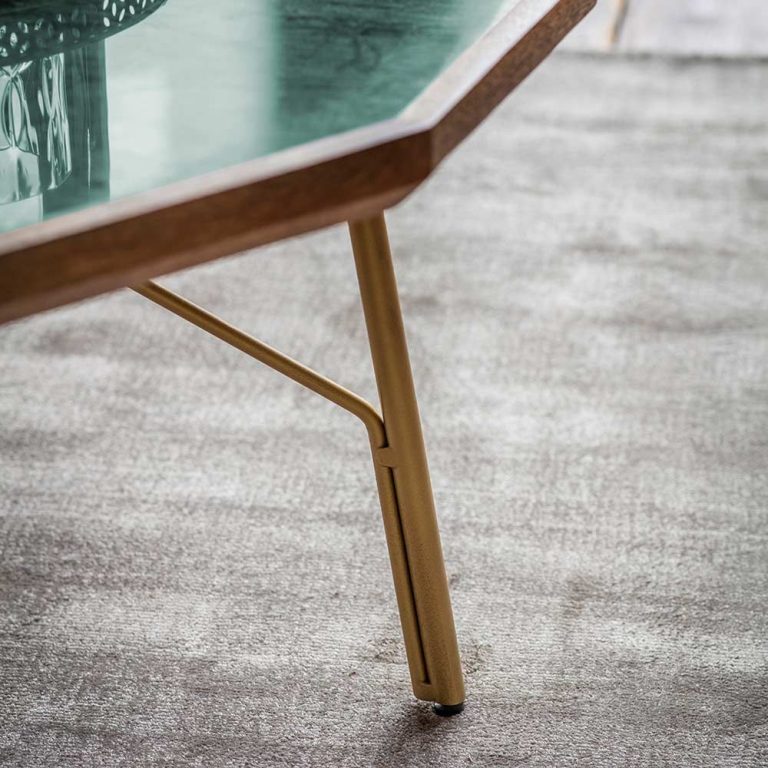 Pranav Green Marble Top Jade Coffee Table – Contemporary Elegance for Your Living Space