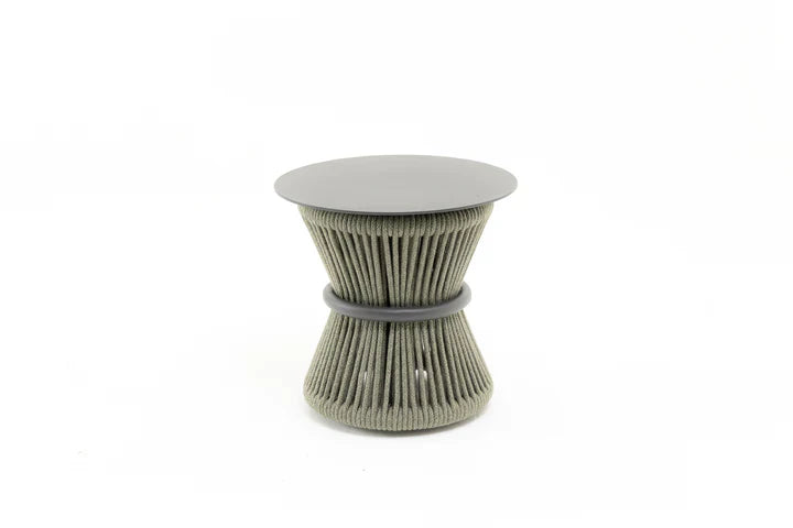 Capuano Outdoor Sofa Set 6 Seater,  1 Center Table and 1 Side Table Set (Khaki) Braided & Rope