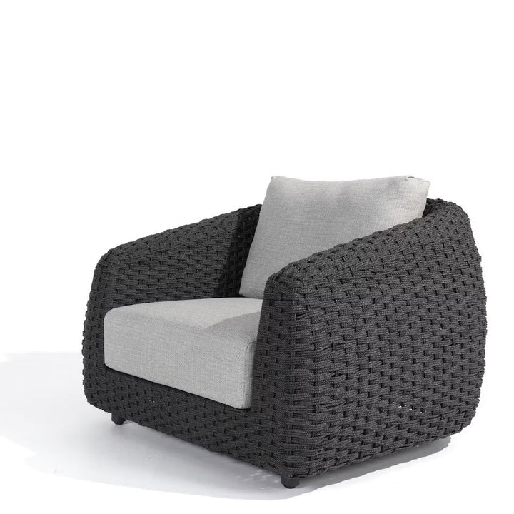 Deskoy Outdoor Garden Balcony Sofa Set 2 Seater, 2 Single seater and 1 Center Table Set, Braid & Rope (Black)