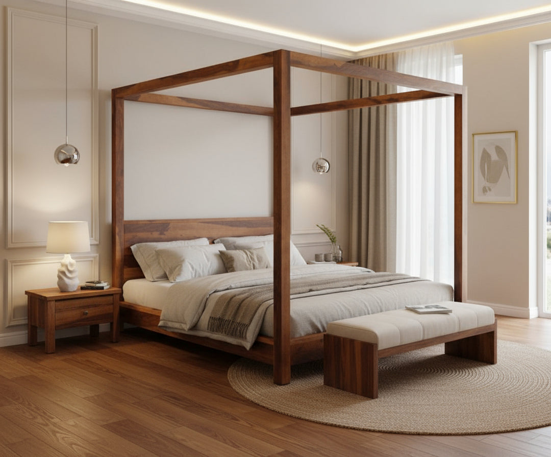 Sara Solid Sheesham Wood Poster Bed