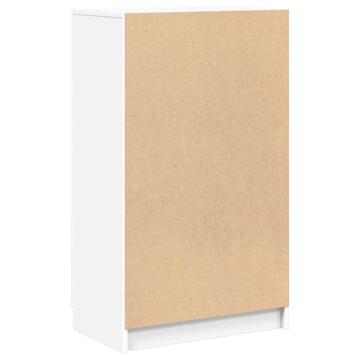 OmkarWood Premium Shoe Rack – 2-Door Cabinet for 12 Pairs (Engineered Wood, White Finish)