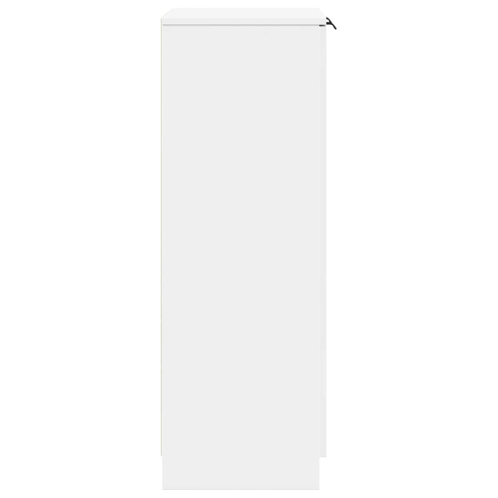 OmkarWood Premium Shoe Rack – 2-Door Cabinet for 12 Pairs (Engineered Wood, White Finish)