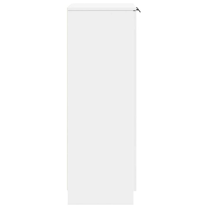 OmkarWood Premium Shoe Rack – 2-Door Cabinet for 12 Pairs (Engineered Wood, White Finish)
