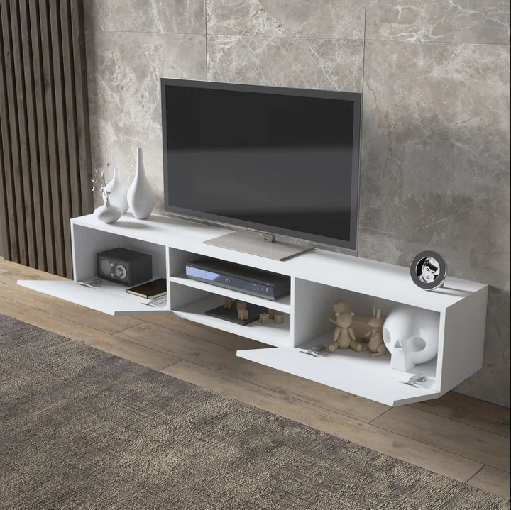 Harini Wall Mounted Tv Unit for Living Room - White Finish