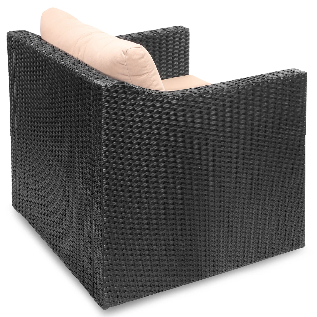 Blox Outdoor Patio Seating Set 2 Chairs and 1 Table Set (Black)