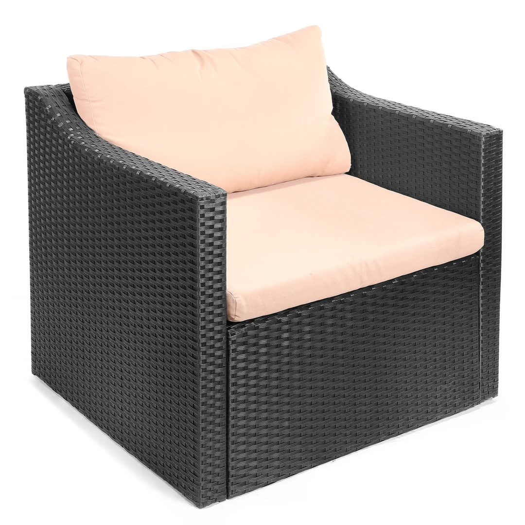 Blox Outdoor Patio Seating Set 2 Chairs and 1 Table Set (Black)