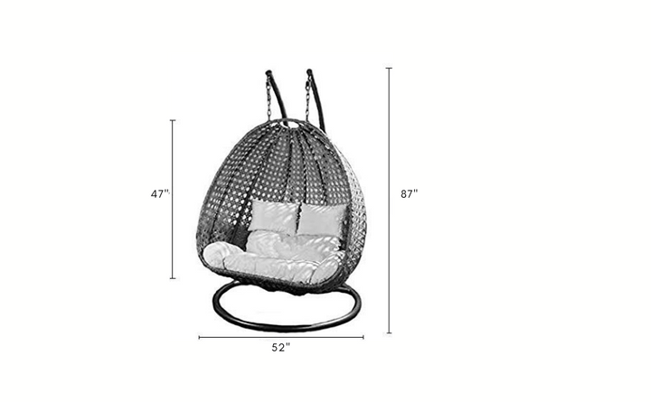 Allesi double Seater Hanging Swing With Stand For Balcony , Garden Swing (Black)