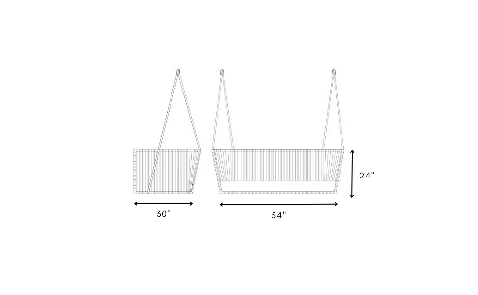 Jill Double Seater Hanging Swing Without Stand For Balcony , Garden Swing (Light Grey) Braided & Rope