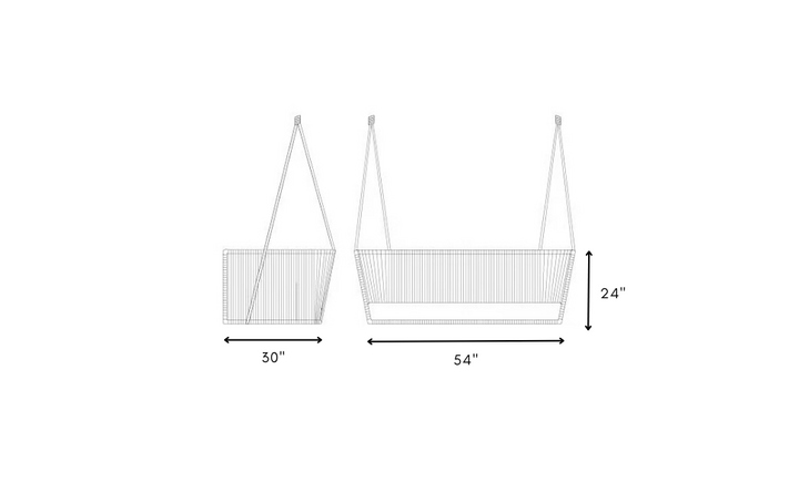 Jill Double Seater Hanging Swing Without Stand For Balcony , Garden Swing (Light Grey) Braided & Rope