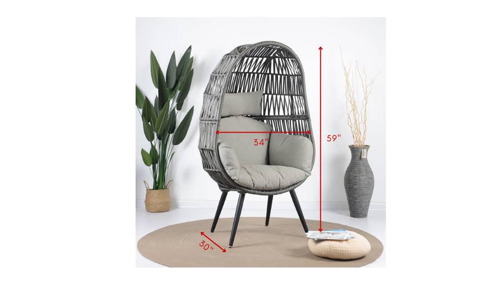 Pino Single Seater Swing Basket For Balcony & Garden (Grey)