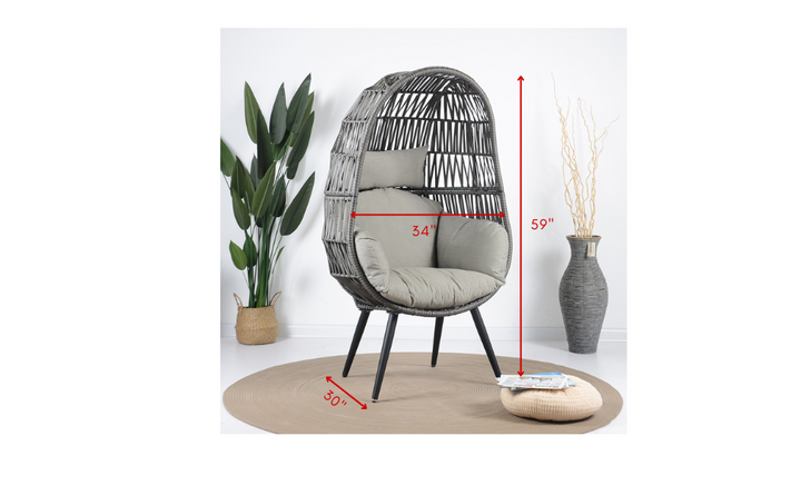 Pino Single Seater Swing Basket For Balcony & Garden (Grey)