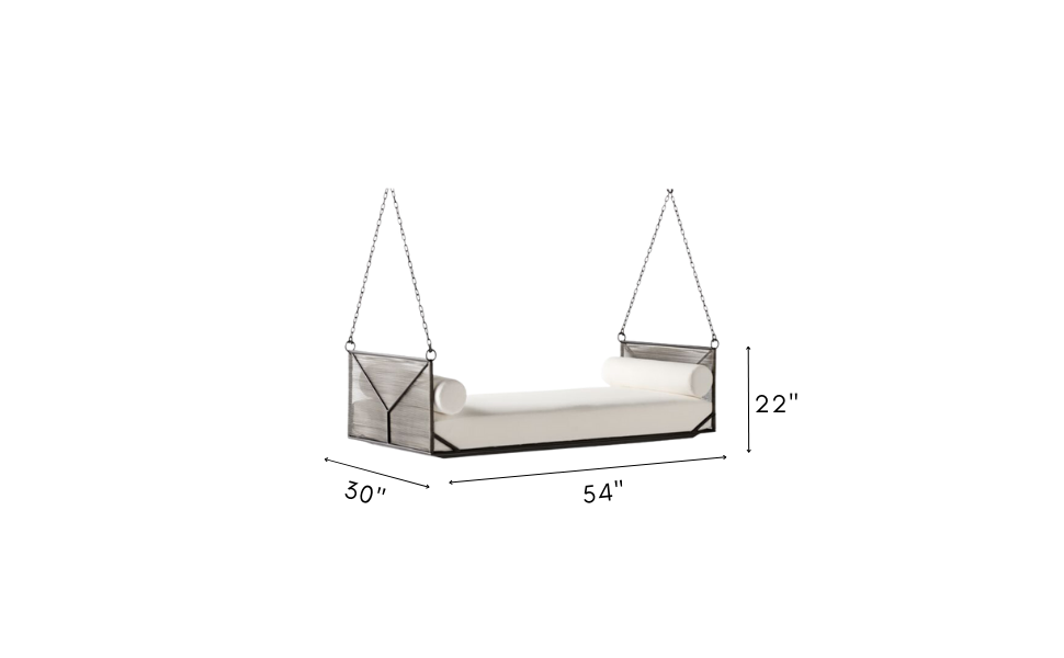 Vecoli Double Seater Hanging Swing Without Stand For Balcony , Garden Swing (Grey) Braided & Rope
