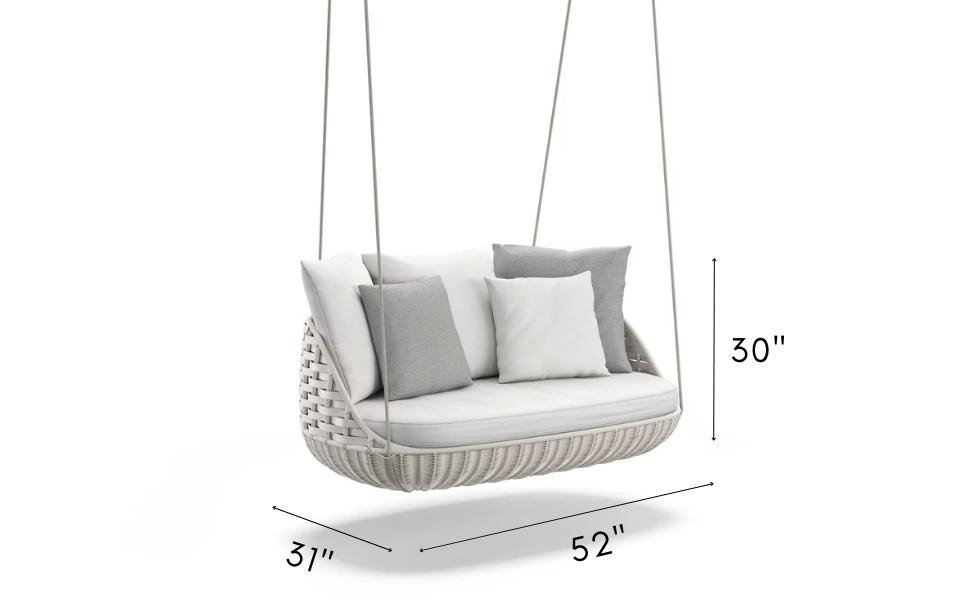 Mazzi Double Seater Hanging Swing Without Stand For Balcony, Garden Swing