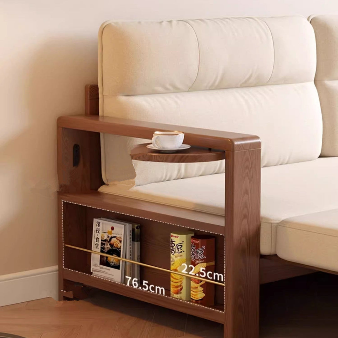 Multifunctional Retractable Sofa Bed with Wide Armrest and Storage Shelf FURNITURE