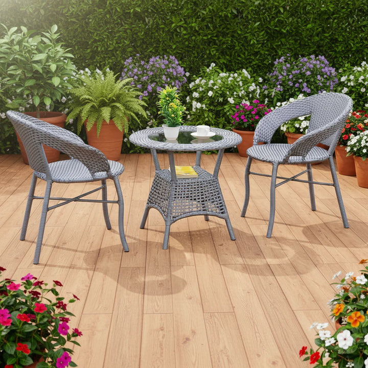 Soraya 3-Piece Outdoor Rattan Wicker Patio Bistro Set