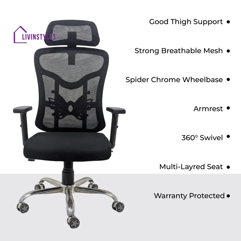 Sovereign Mesh High Back Office Chair with Head Rest