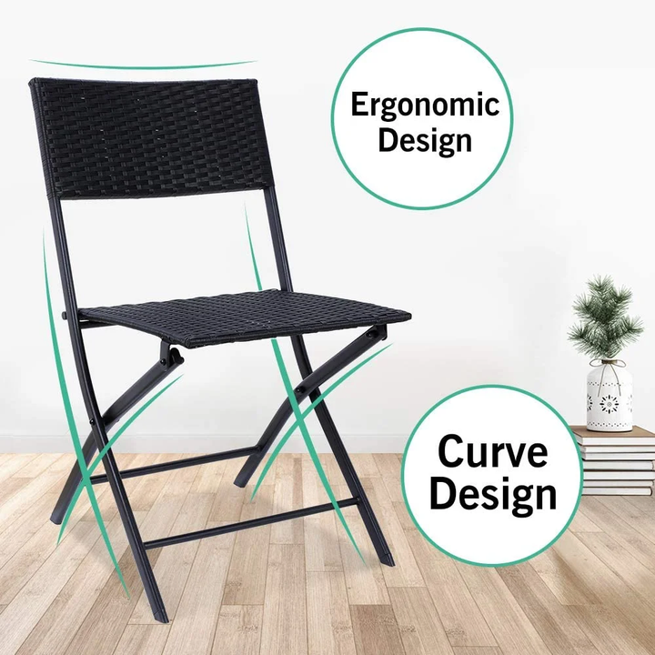 Lona Outdoor Patio Seating Set 2 Chairs and 1 Table Set (Black)