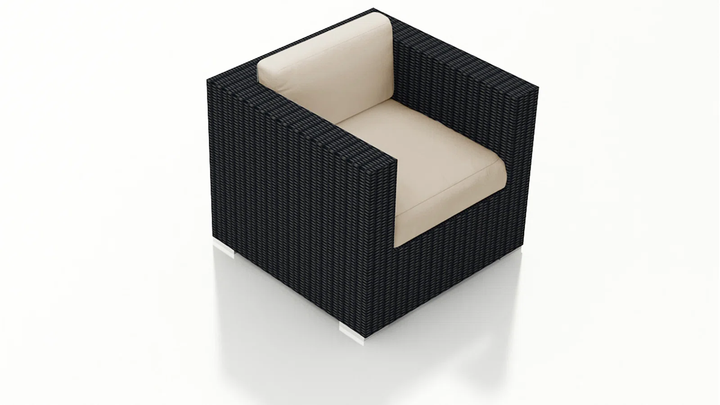 Arena Outdoor Sofa Set 7 Seater, Single seater and 1 Center Table With 1 Side Table Set (Black)