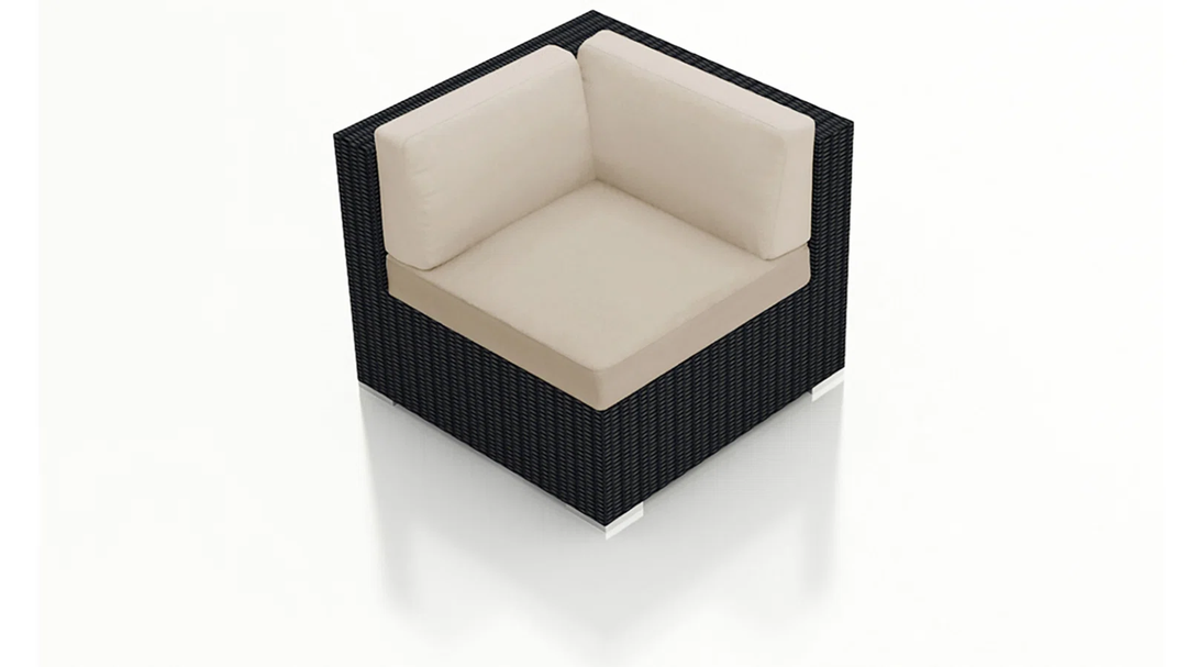 Arena Outdoor Sofa Set 7 Seater, Single seater and 1 Center Table With 1 Side Table Set (Black)