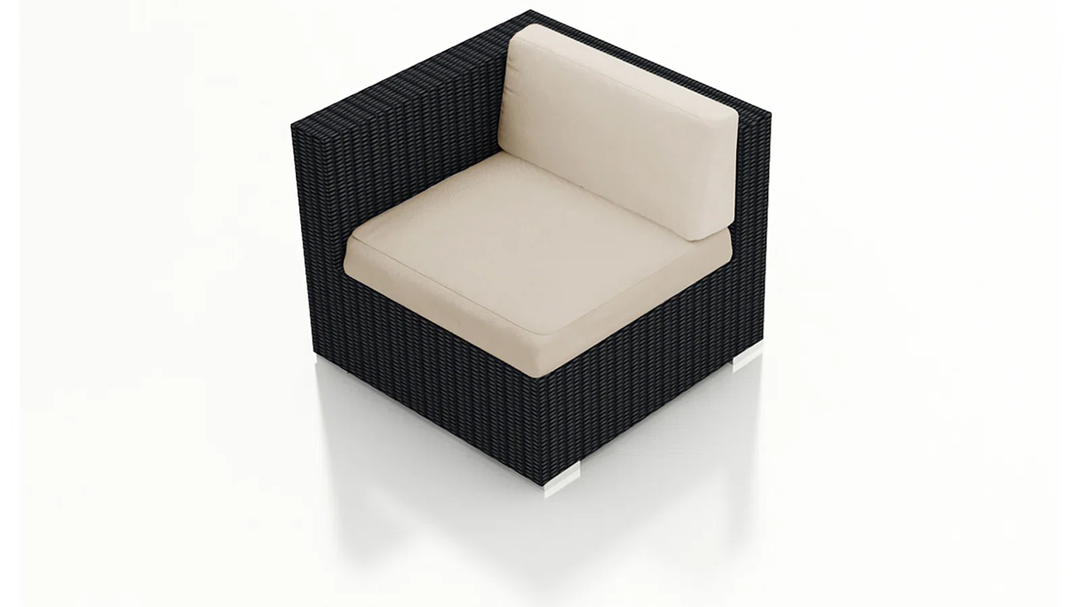 Arena Outdoor Sofa Set 7 Seater, Single seater and 1 Center Table With 1 Side Table Set (Black)