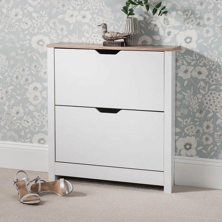 Suseela 8-Pair Flip-Down Shoe Cabinet by OmkarWood Furniture