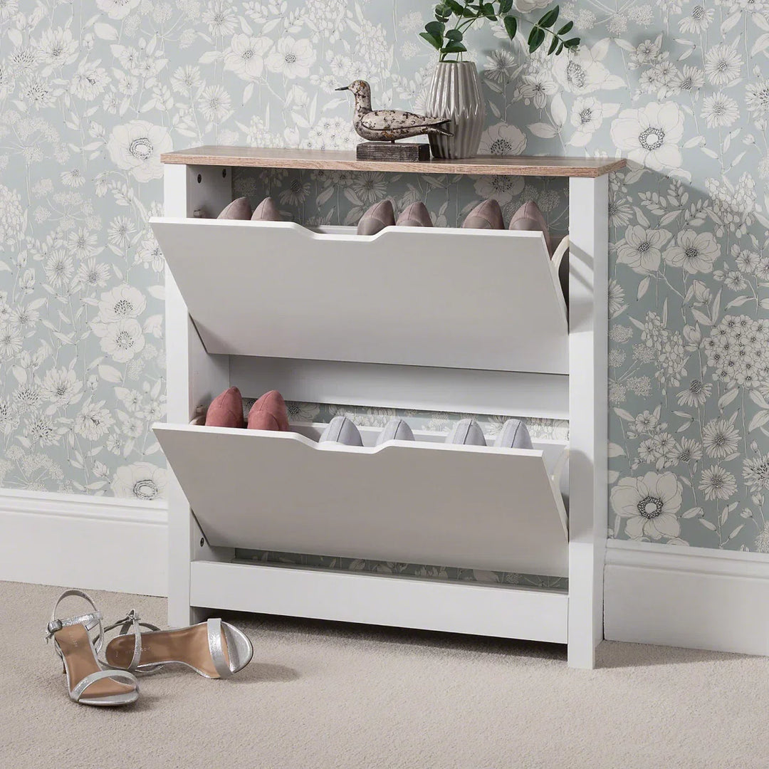 Suseela 8-Pair Flip-Down Shoe Cabinet by OmkarWood Furniture