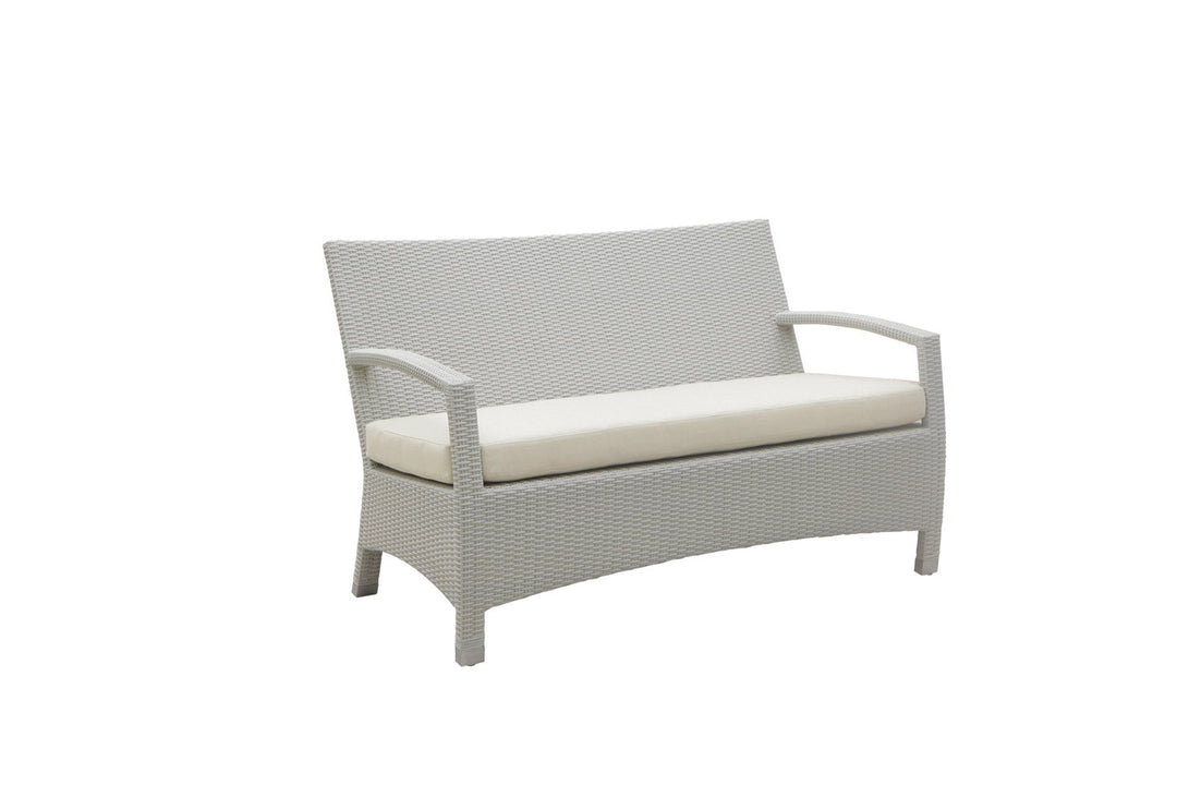 Hudson Outdoor Garden Balcony Sofa Set 3 Seater, 2 Seater With 2 Single Seater and 1 Center Table With 1 Side Table Set (White)
