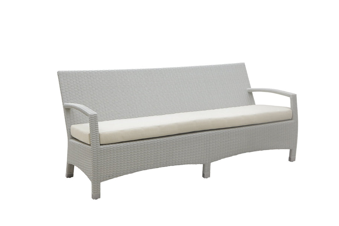Hudson Outdoor Garden Balcony Sofa Set 3 Seater, 2 Seater With 2 Single Seater and 1 Center Table With 1 Side Table Set (White)