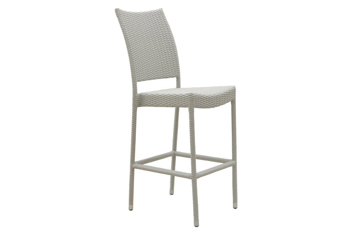 Denver Outdoor Bar Sets 2 Chairs and 1 Table Patio Bar Set (Pearl White)