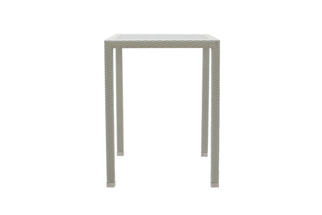 Denver Outdoor Bar Sets 2 Chairs and 1 Table Patio Bar Set (Pearl White)