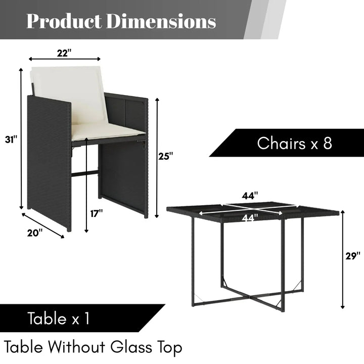 Tone Outdoor Rattan Wicker Dinning Set 9-Piece