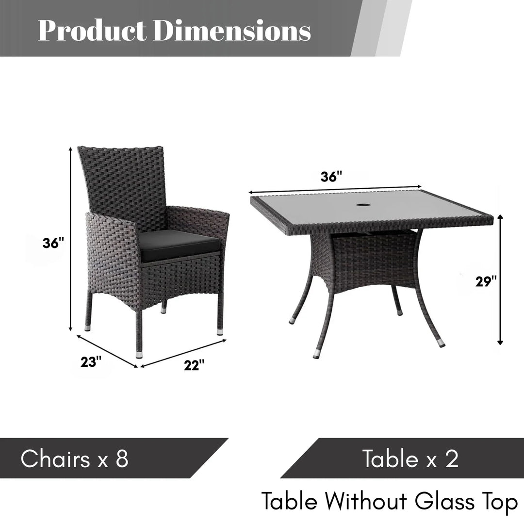 Hansika 10-Piece Outdoor Patio Rattan Dining Set