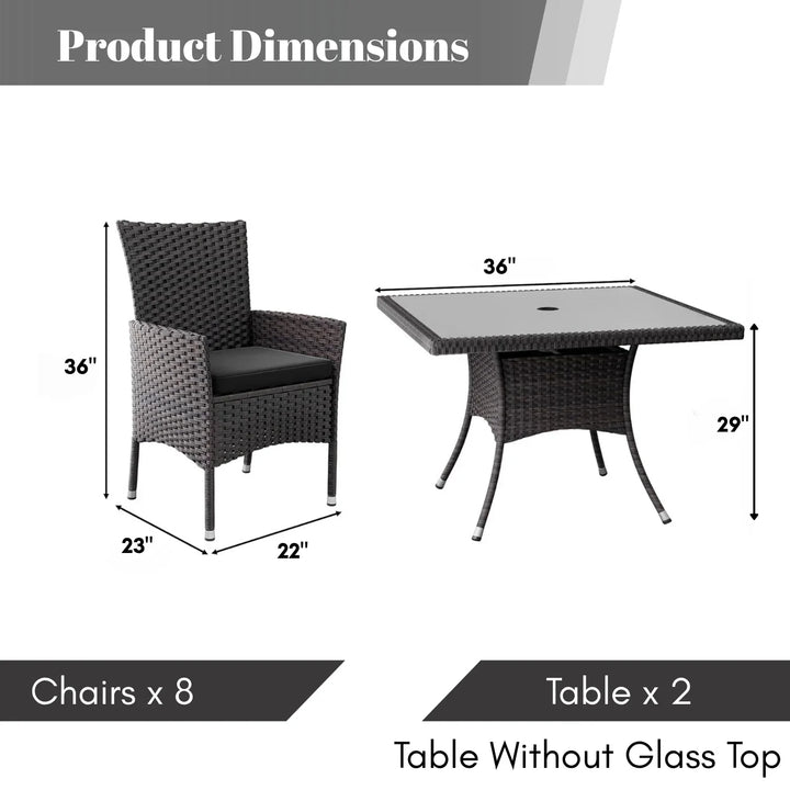 Hansika 10-Piece Outdoor Patio Rattan Dining Set