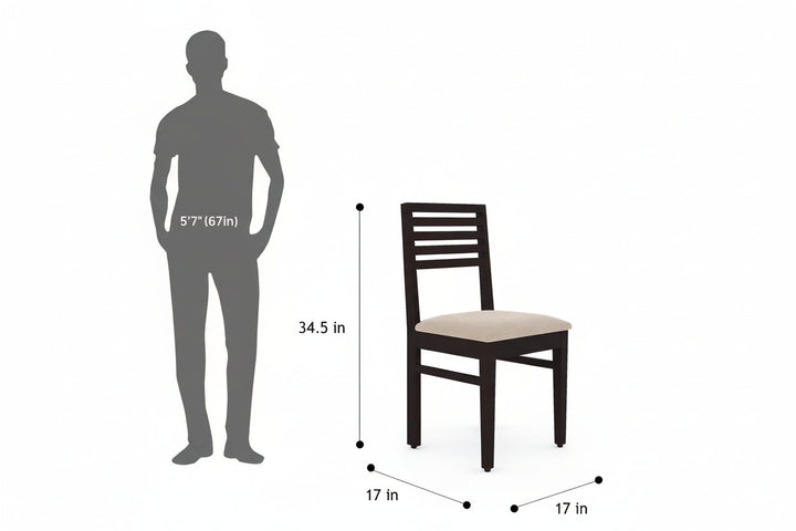 Tam Solid Wood 4 Seater Dining Set with Dining Chair