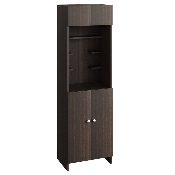 Charvi Pooja Mandir for Home, Modern Temple for Home & Office, Prayer Cabinet Puja Stand Shelf in Wenge Finish