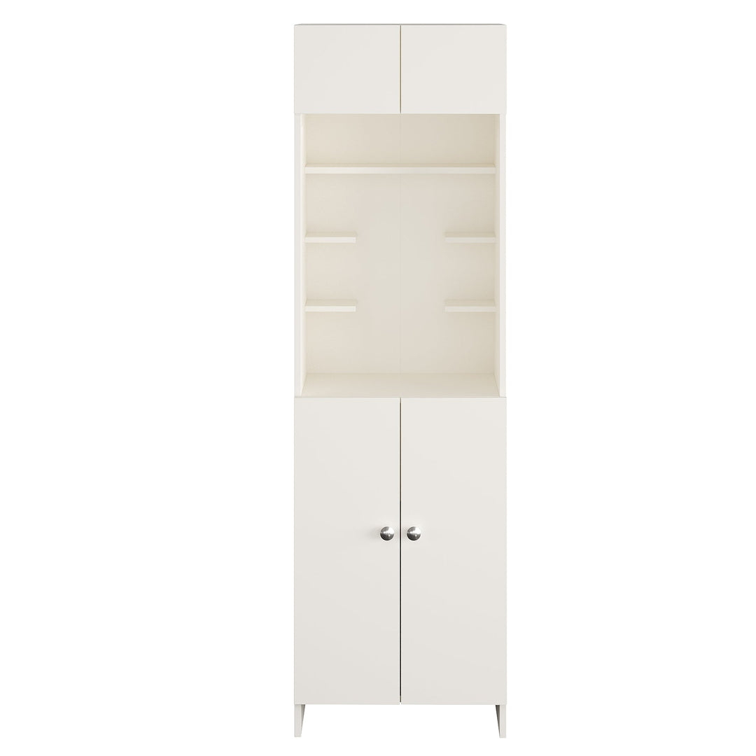 Divya Pooja Mandir for Home, Modern Temple for Home & Office, Payer Cabinet Puja Stand Shelf in White Finish