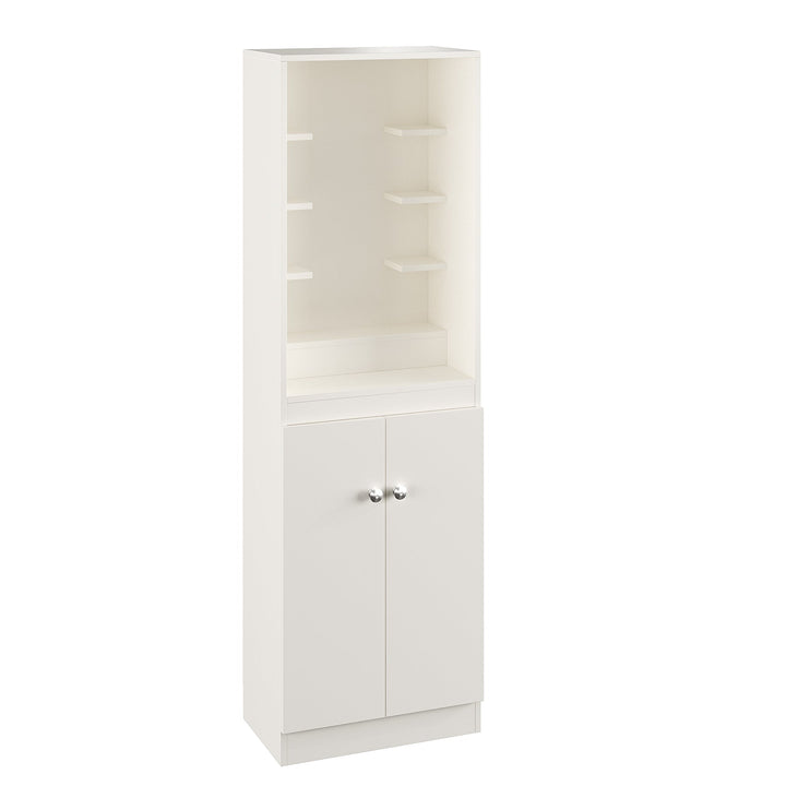Aisha Pooja Mandir for Home, Modern Temple for Home & Office, Prayer Cabinet Puja Stand Shelf in White Finishj