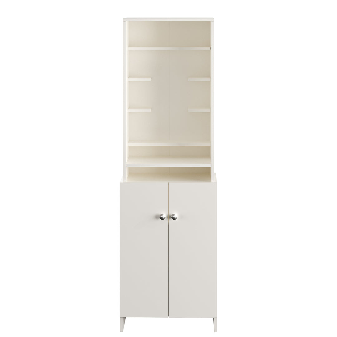 Aanya Pooja Mandir for Home, Modern Temple for Home & Office, Prayer Cabinet Puja Stand Shelf in White Finish
