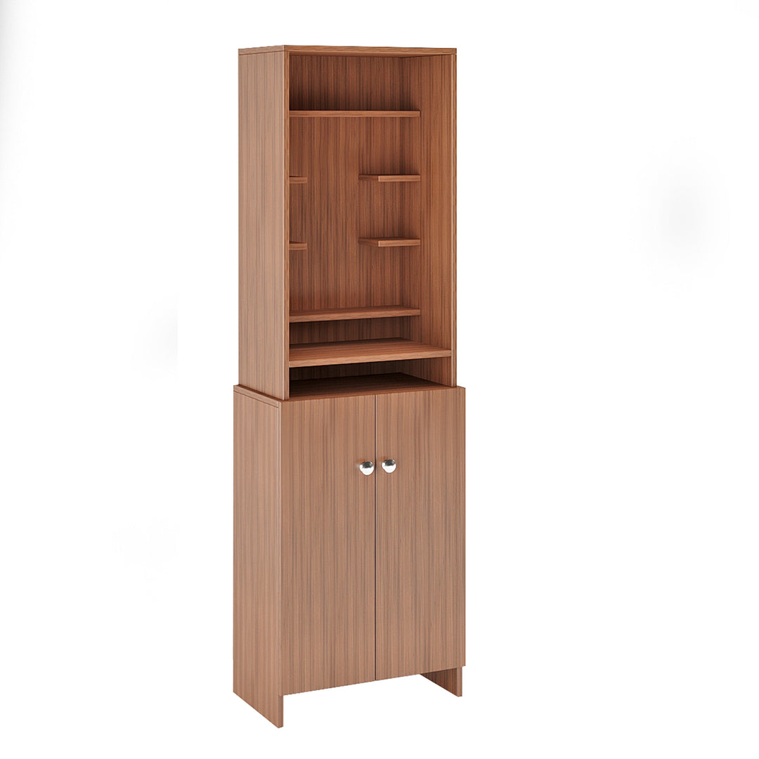 Aanya Pooja Mandir for Home, Modern Temple for Home & Office, Prayer Cabinet Puja Stand Shelf in Exotic Teak Finish
