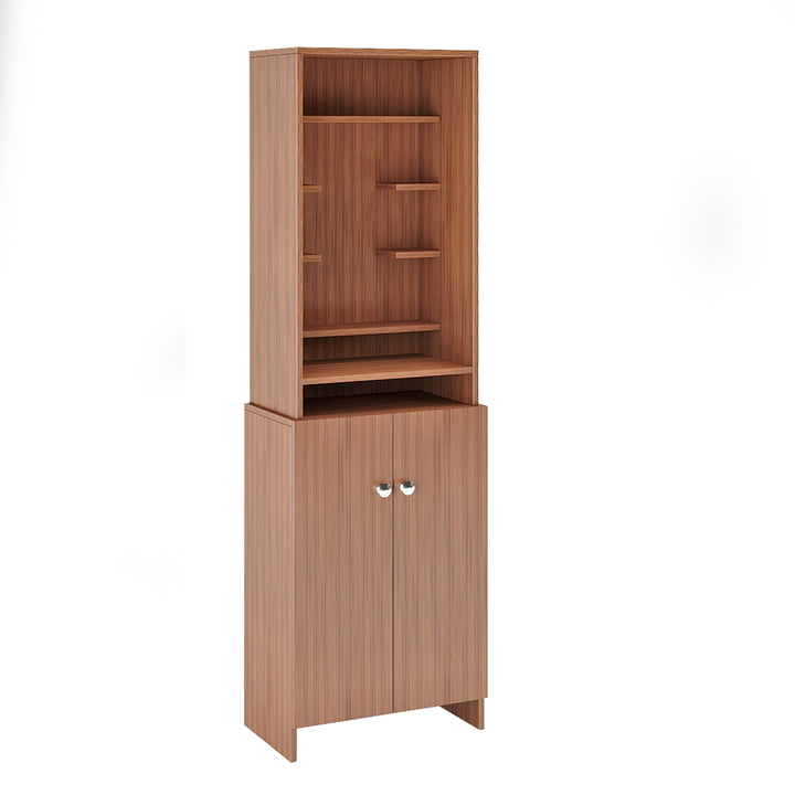 Aanya Pooja Mandir for Home, Modern Temple for Home & Office, Prayer Cabinet Puja Stand Shelf in Exotic Teak Finish