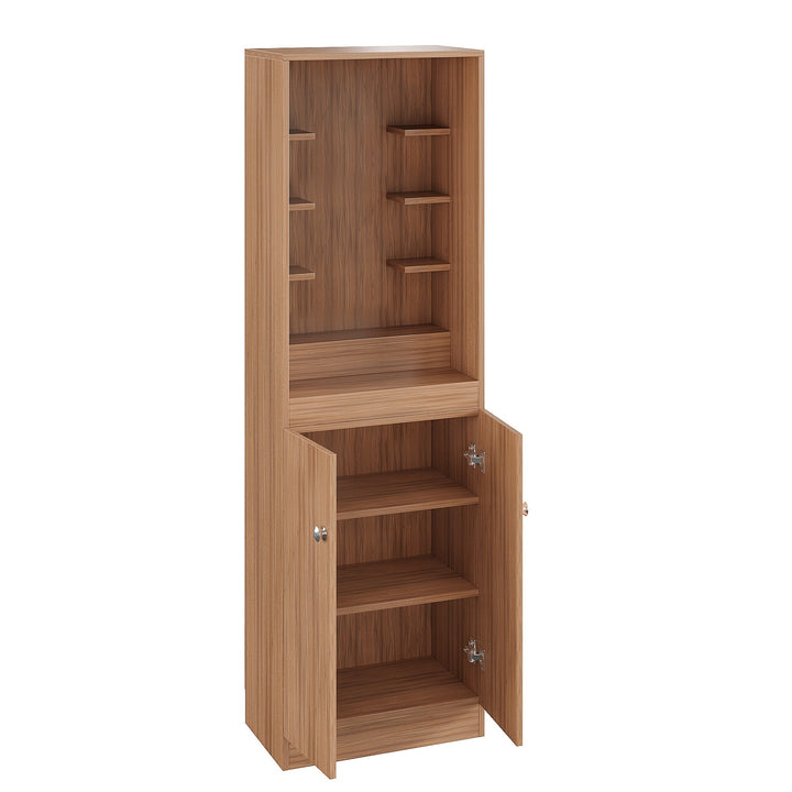 Tanya Pooja Mandir for Home, Modern Temple for Home & Office, Prayer Cabinet Puja Stand Shelf in Exotic Teak Finish