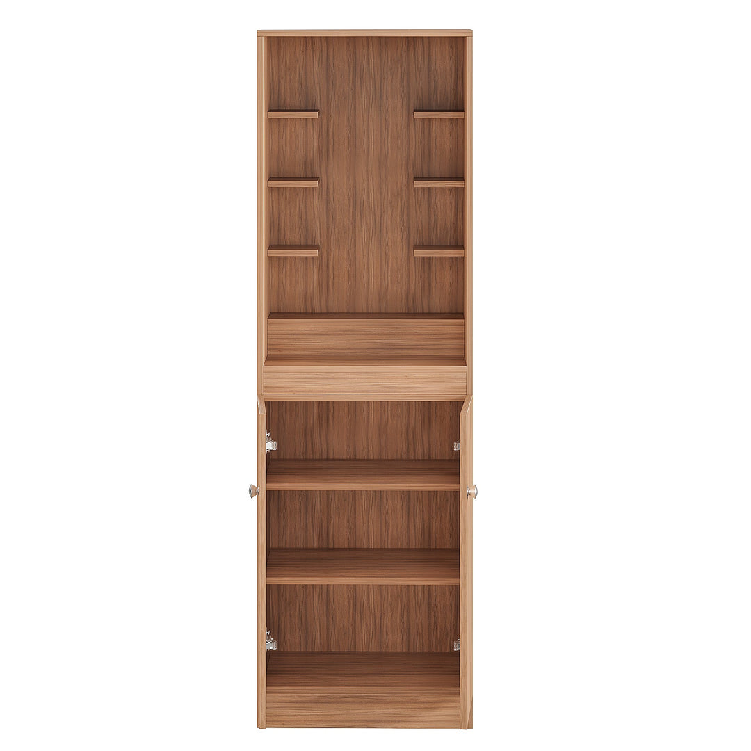 Tanya Pooja Mandir for Home, Modern Temple for Home & Office, Prayer Cabinet Puja Stand Shelf in Exotic Teak Finish
