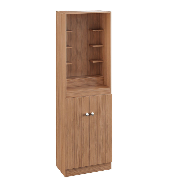 Tanya Pooja Mandir for Home, Modern Temple for Home & Office, Prayer Cabinet Puja Stand Shelf in Exotic Teak Finish