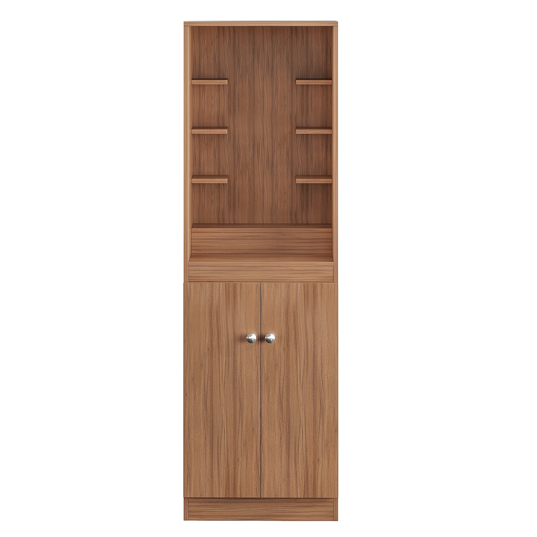 Tanya Pooja Mandir for Home, Modern Temple for Home & Office, Prayer Cabinet Puja Stand Shelf in Exotic Teak Finish