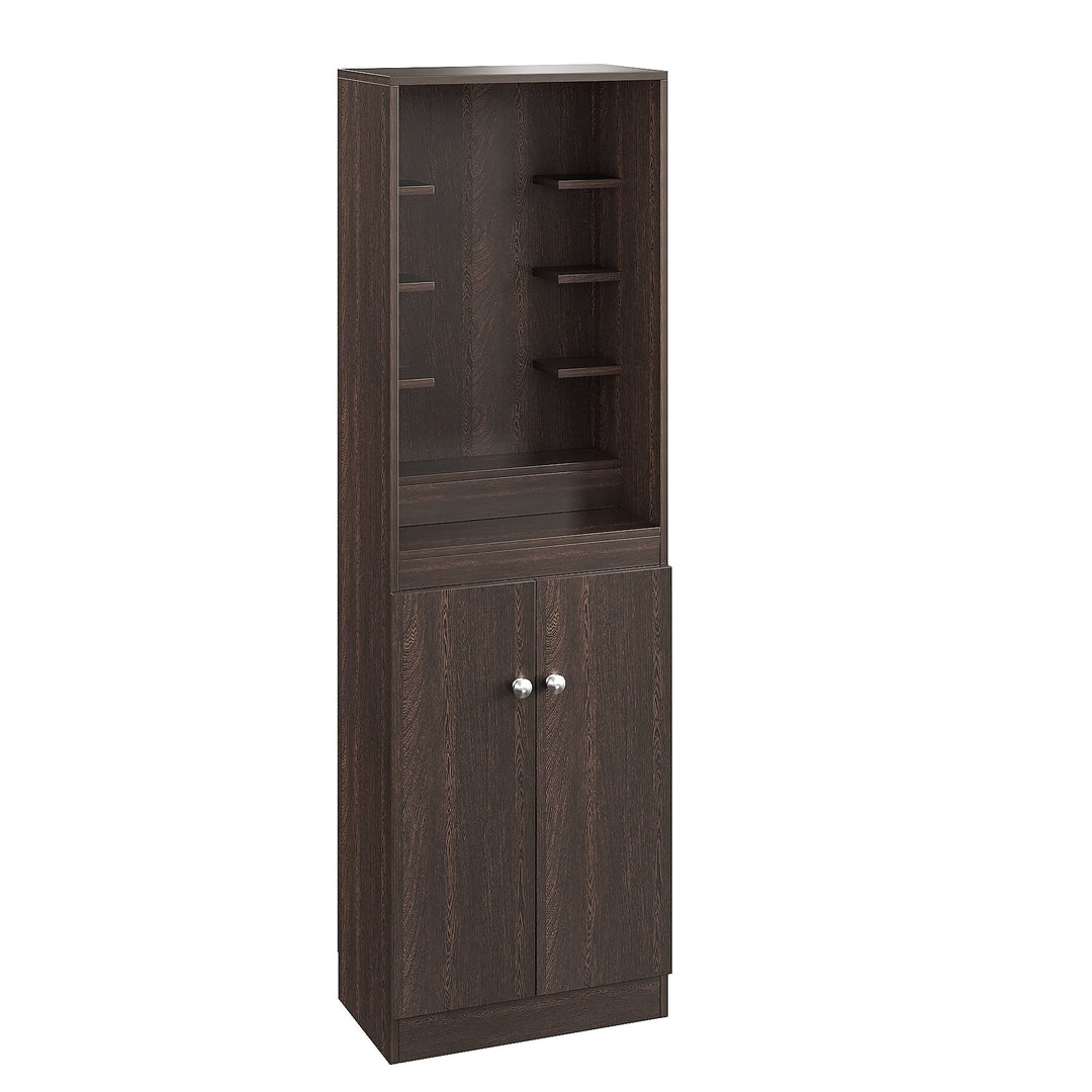Riya Pooja Mandir for Home, Modern Temple for Home & Office, Prayer Cabinet Puja Stand Shelf in Wenge Finish