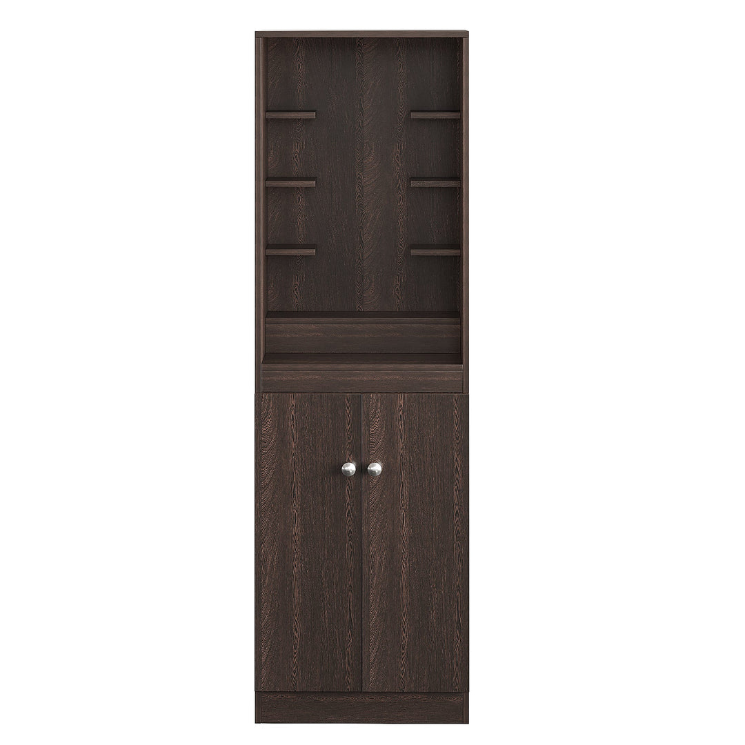 Riya Pooja Mandir for Home, Modern Temple for Home & Office, Prayer Cabinet Puja Stand Shelf in Wenge Finish
