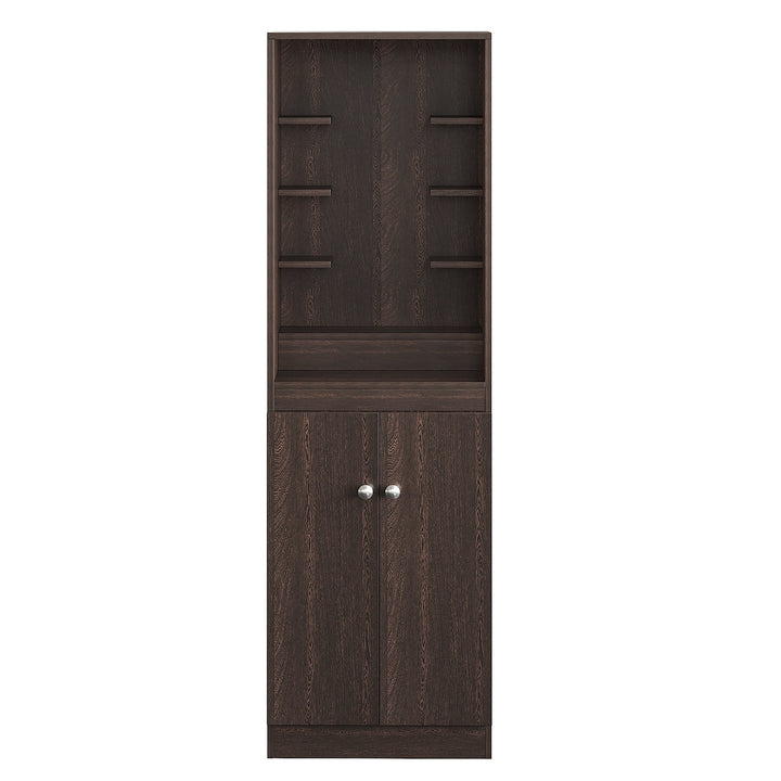 Riya Pooja Mandir for Home, Modern Temple for Home & Office, Prayer Cabinet Puja Stand Shelf in Wenge Finish