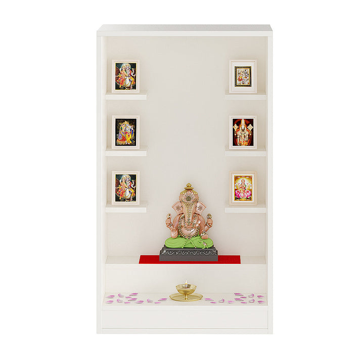 Anaya Engineered Wood Home Temple or Puja Shelf — Floor & Wall Mount